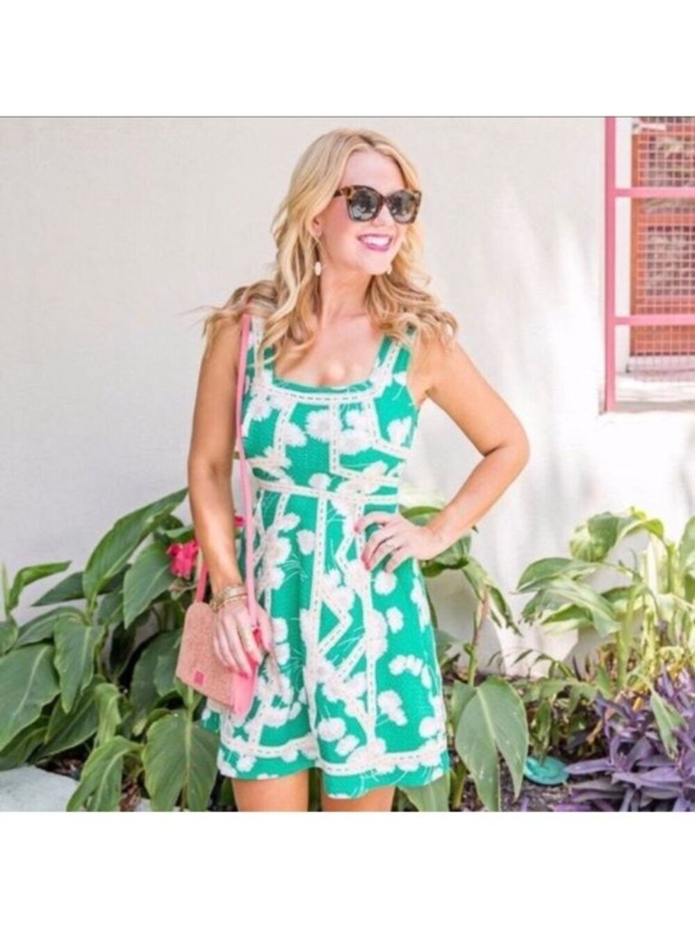 Anthropologie Maeve Green Emma Floral Dress sleeveless size 2